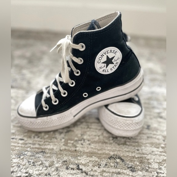 Converse Chuck Taylor All Star Lift Hi Top Sneaker Shoes Black 560845F Women 7 - Picture 4 of 10